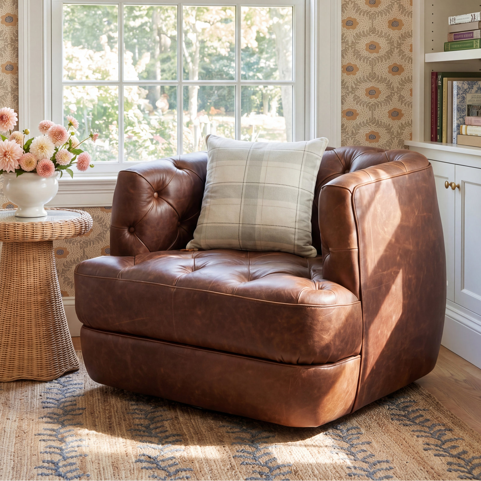 Jamaris Upholstered Swivel Barrel Chair