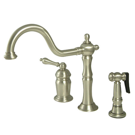 Robinet de cuisine à poignée simple, Nickel satiné