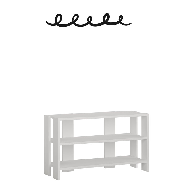 Dairine 2 Piece Hallway Set Stylish Shoe Storage Rack with Metal Hanger, White