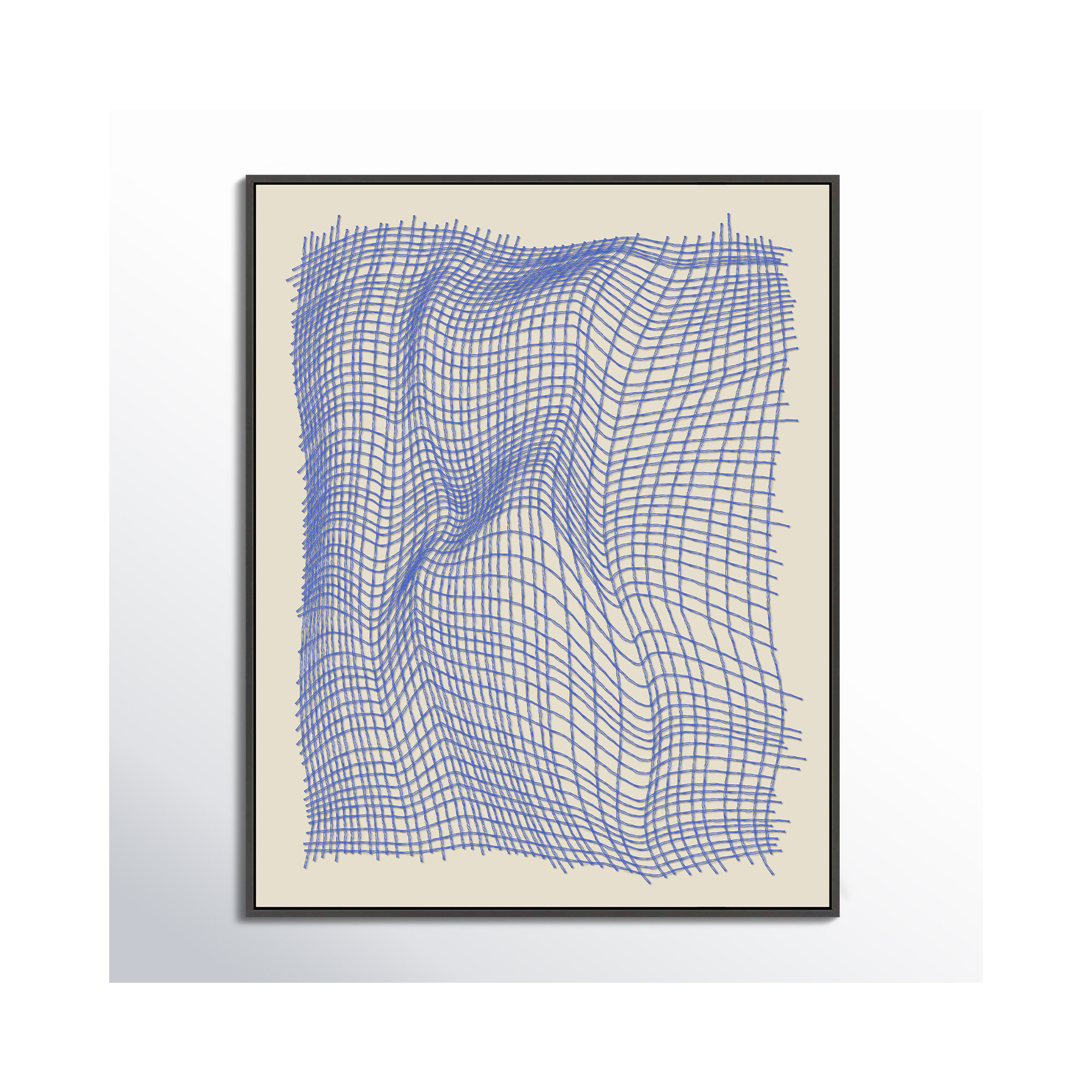 Netting 1 by Jacques Pilon, 50" H x 40" W x 1.25" D, Black Single Structure Framed Canvas
