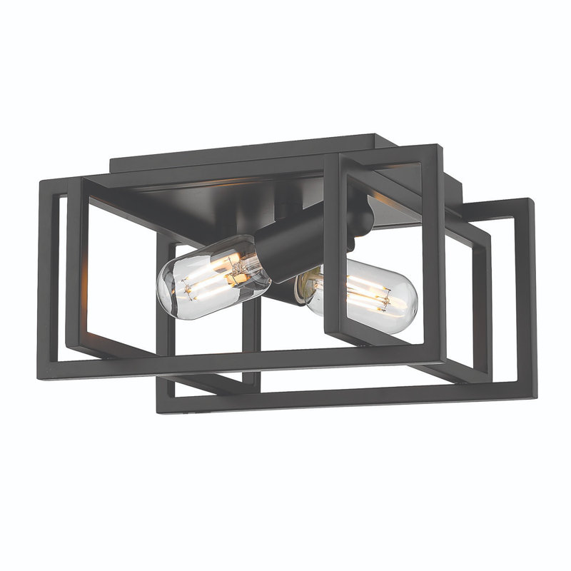 Plafonnier encastré 2 lumières Isiah , Noir mat, Noir mat