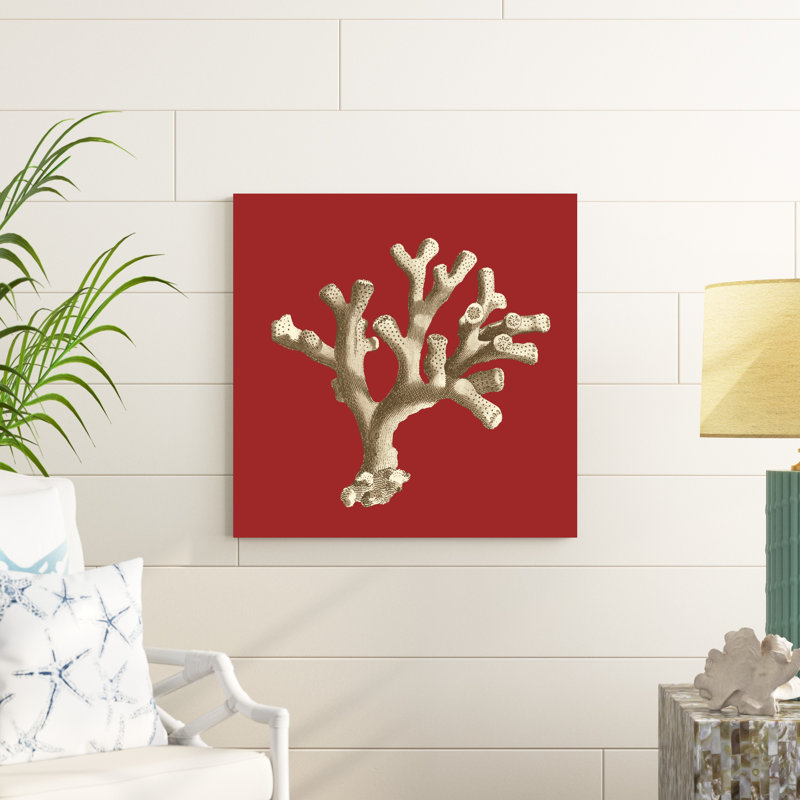 Corail sur rouge II, H 30 po x l 30 po x P 1,25 po