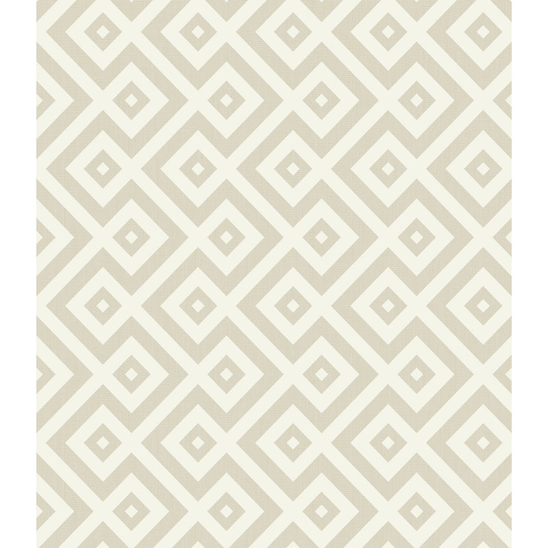 Papier peint à motif de treillis d'acacia Seabrook Designs, Brun clair / ivoire métallique