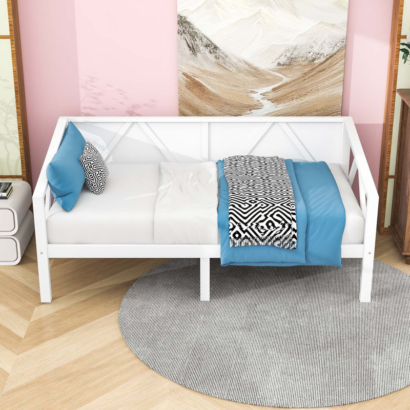 Erven Wooden Daybed with Slat Support, Twin, White