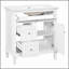 Meuble-lavabo 30 po avec lavabo, meuble-lavabo avec un tiroir rabattable et deux tiroirs, tablette réglable, bois massif et panneau de fibres à densité moyenne, blanc