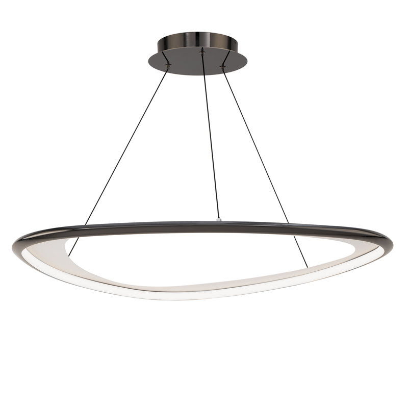Oyster LED Pendant, Black Chrome, 42" W x 42" D, 3000K
