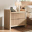 Ensemble de tables de chevet à 2 cannelures avec station de charge - table de chevet moderne à 2 tiroirs de 25 po de hauteur, grande table de chevet pour la chambre à coucher, canapé-124901580