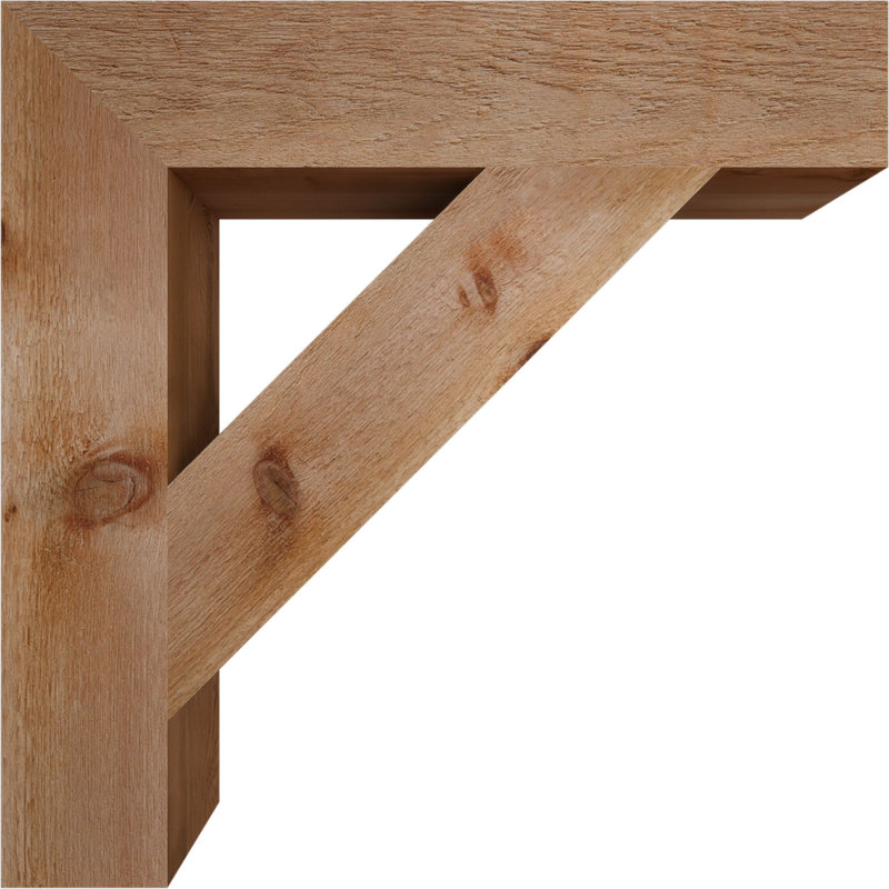 Traditional Block Bracket, Western Red Cedar (Rough Sawn), 32" H x 6" W x 32" D