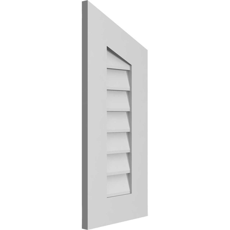 Half Peaked Right Surface Mount Signature Urethane Non-Functional Gable Vent 5/12 Pitch Primed Tan, 28" H x 12" W x 1" D