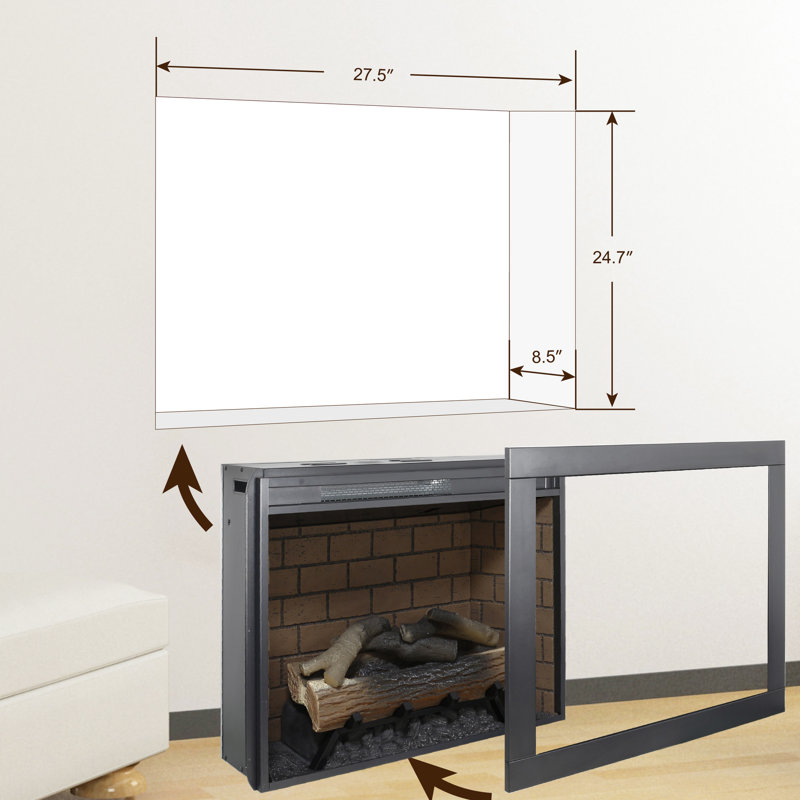 Foyer électrique avec ensemble de garniture amovible, chauffage 1500 W, foyer sans fumée, effets de flamme réglables, 5000 / heure, 400 pieds carrés Pi. Chaleur, 3 options d'installation, / accréditation UL, fonctionnement à écran tactile