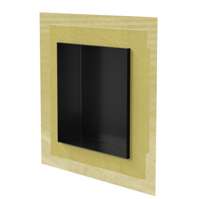 Uni-Green 16X16 Inch Matte Black Shower Niche, Sloped Waterproof Recessed Bathroom Shelf