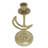 9" H x 5" W Gold Crescent Moon Taper Holder