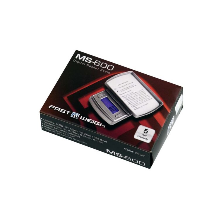 American AWS-600-SIL Digital Pocket Scale Silver