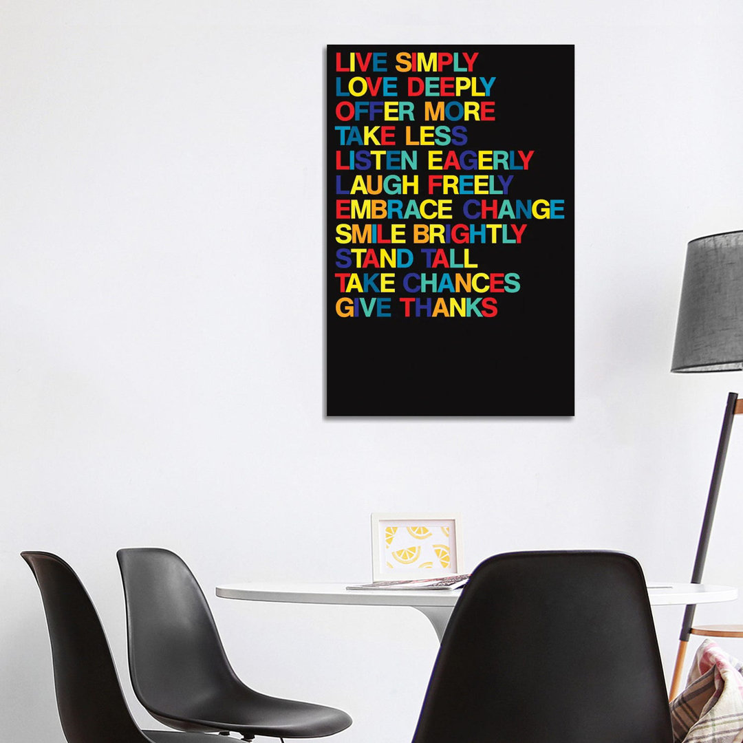 For A Better Life (Colors On Black) von The Usual Designers - No Frame Gallery-Wrapped Canvas Giclée on Canvas