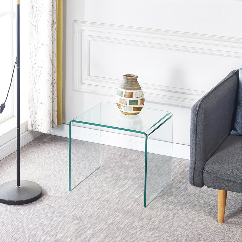Small Clear Glass Side & End Table