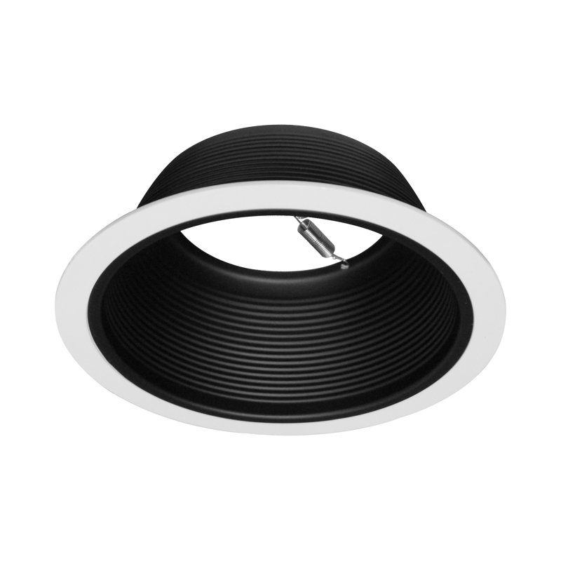 6-Inch Black and White Steel Baffle Recessed Trim