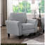Chaise d'appoint en tissu texturé gris anthracite, siège de salon transitionnel à accoudoirs arrondis pour adultes