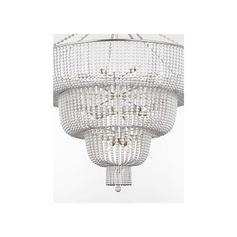 Aerin 18 - Light Chandelier, Burnished Silver Leaf, White