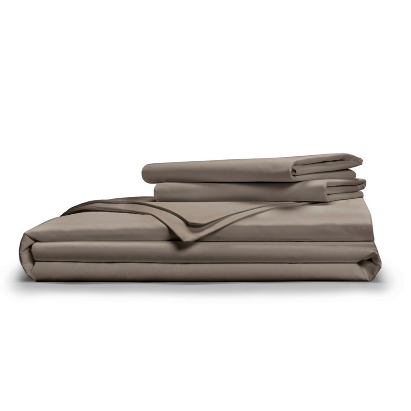 Soft & Smooth Tencel Duvet Cover 3-Piece Set, Queen Sheet Set with 2 Pillowcases, Sandy Taupe