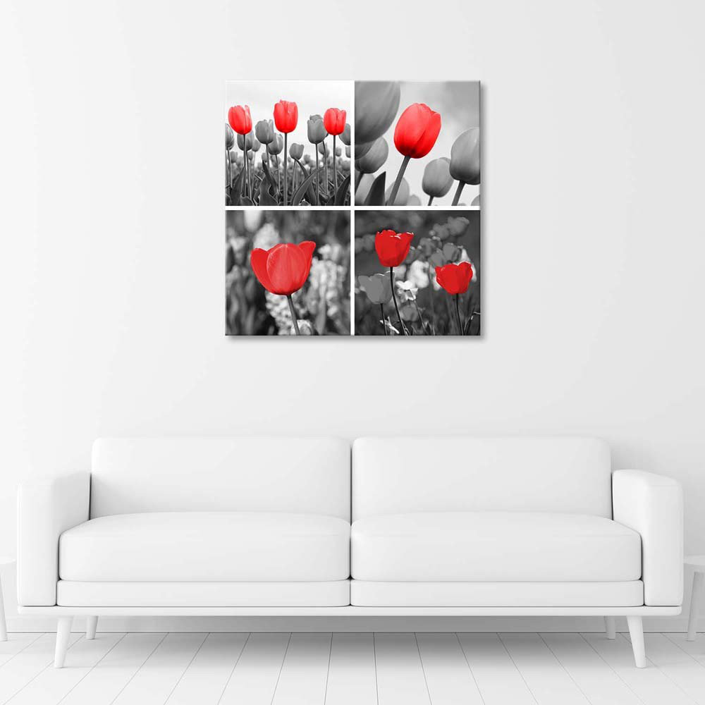 Leinwandbild Red Tulips Set