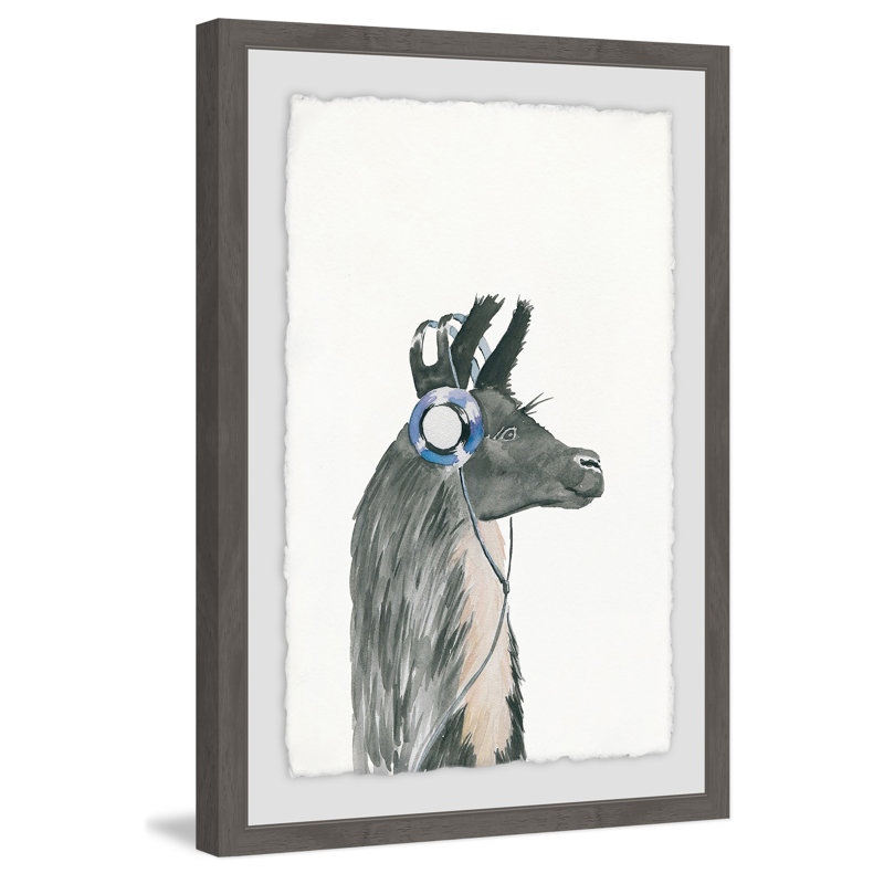Groovy Llama - Single Picture Frame Painting, 46 cm H x 30 cm W