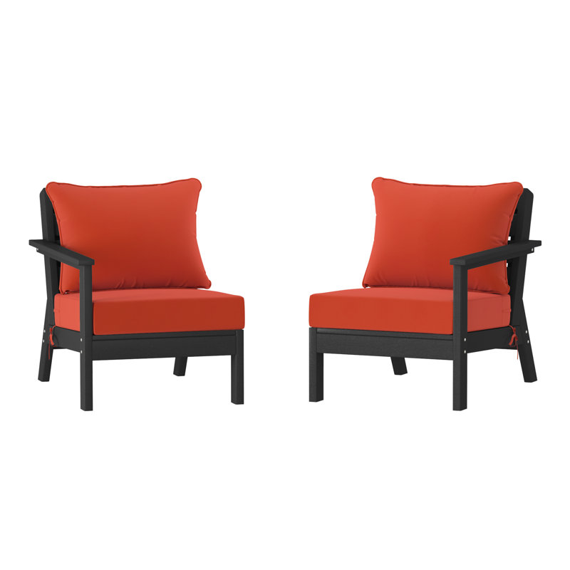 Deep Seating Set With Cushions, Orange, Black