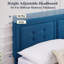 Ensemble de chambre à coucher 3 pièces, cadre de lit plateforme tapissier avec tête de lit réglable + 2 tables de chevet, lit en tissu de lin avec support en lattes de bois, aucun sommier nécessaire, ensemble de mobilier de chambre à coucher moderne-124127170-124127172