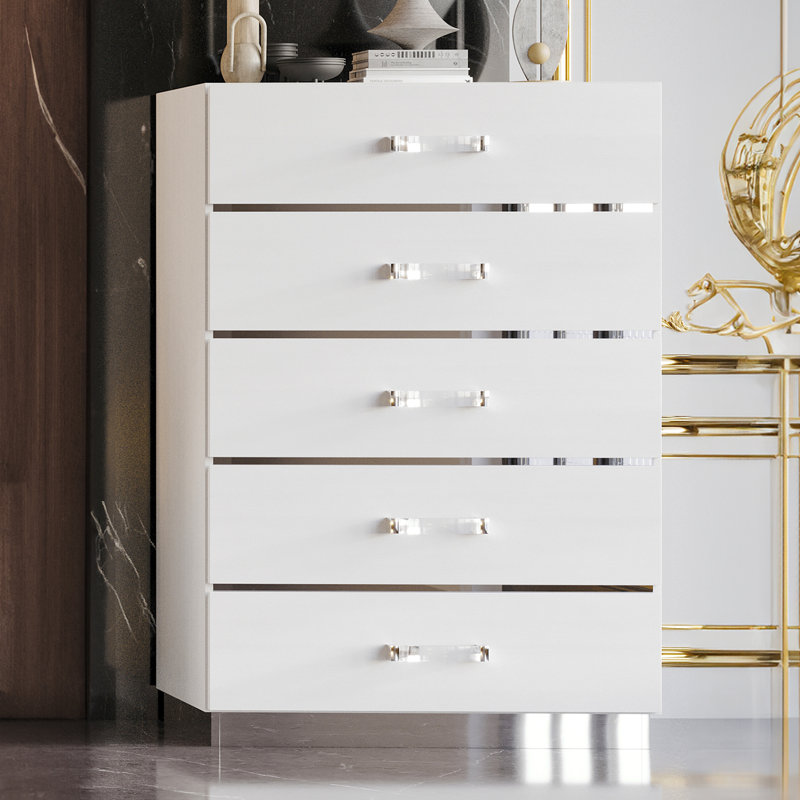 Alyviah Wood Vertical Chests, White