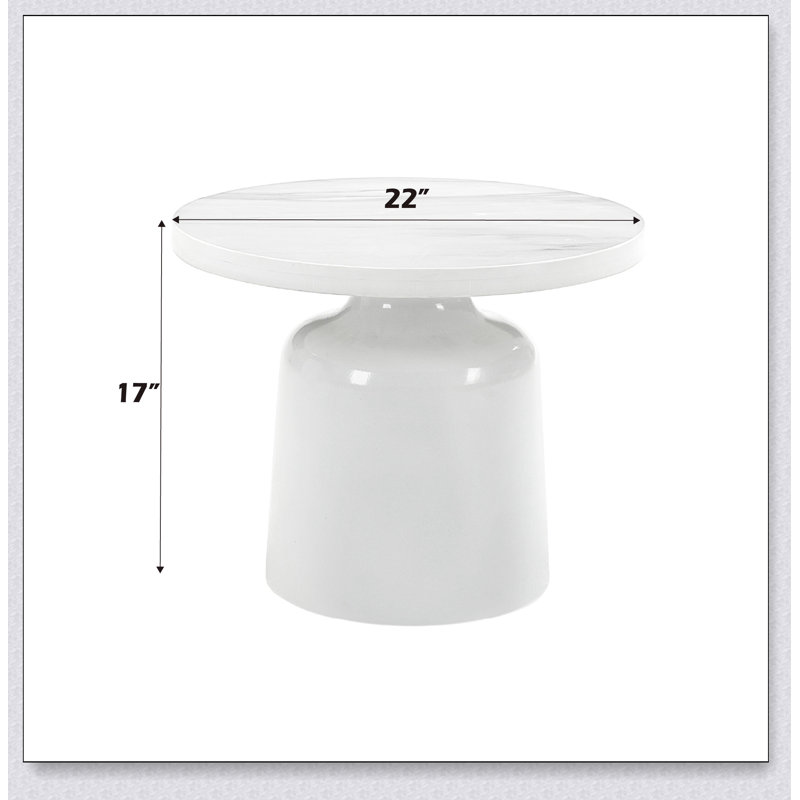 Table de bout en marbre et blanc Zaid