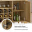 Armoire-bar en rotin de 47,2 po avec support à 9 grilles, armoire à vin avec porte-verre pour salle à manger et salon
