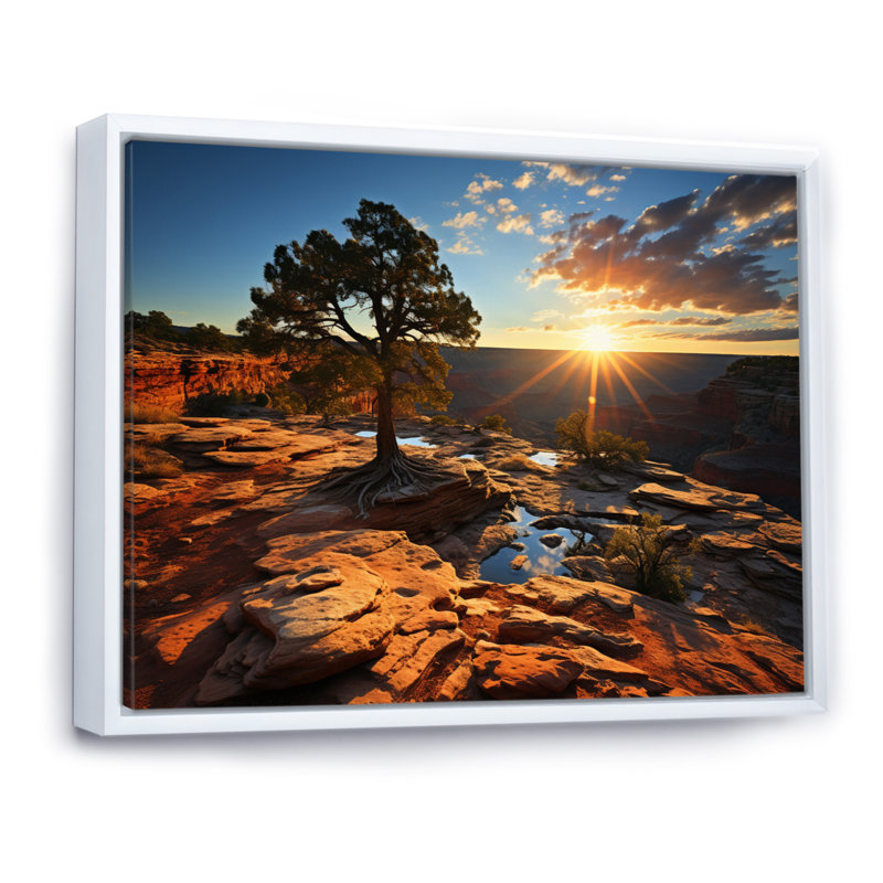 Canyon Rhapsody II - paysages, impressions sur toile, Cadre flottant blanc, H 12 po x l 20 po x P 1 po