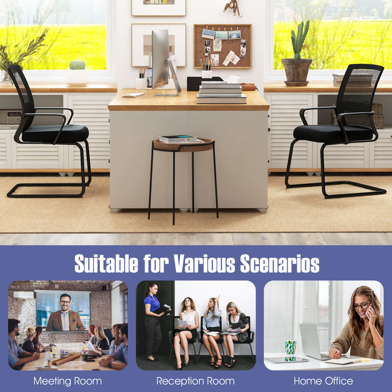 Inbox Zero 4 PCS Office Mesh Chaise de conférence avec dossier lombaire
