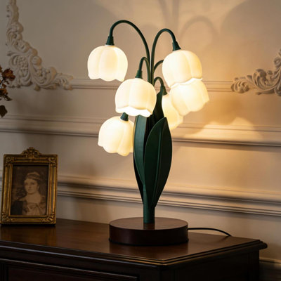 Flower Lamp Bedside Vintage Table Lamps Lily Of The Valley Night Lights Modes Kawaii Aesthetic Lighting Cute Desk Lamp For Bedroom Living Room Office Home Décor
