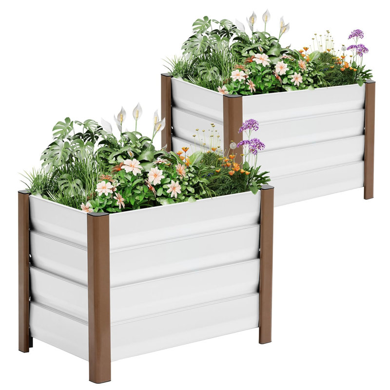 Planter, 45cm H x 60cm W x 40cm D, White