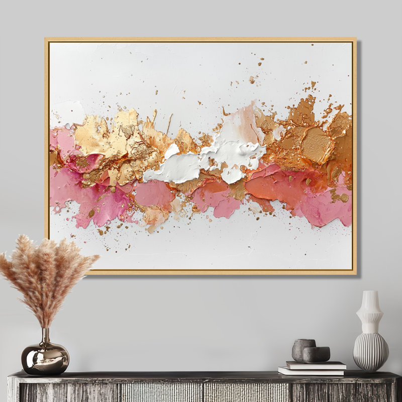 Ammerman - Abstract Large Wall Art, Noir, noir, noir, noir, H 12 po x l 20 po, Cadre flottant
