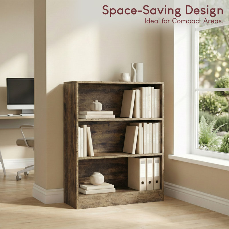 Bookcase, (3 Shelves) 76cm. H x 60cm. W x 24cm. D