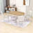 Daylyn Retro 5-Piece Dining Set, Wood Dining Table with Movable Leaf and Ladder Back Chairs-1753346362