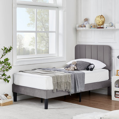 Auxter Upholstered Platform Bed Frame with Adjustable Headboard No Box Spring Needed