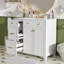 Meuble-lavabo de 36 po avec lavabo en céramique, tiroirs standard et double couche, portes à fermeture en douceur, tablettes réglables, armoire de rangement moderne pour petites et moyennes salles de bain-1869575535