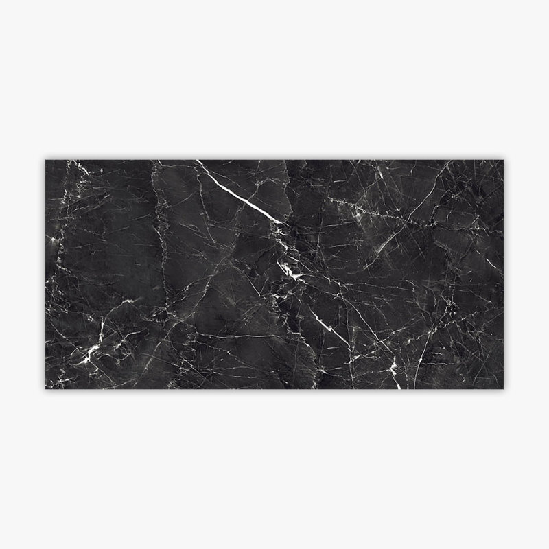 Grigio 24" x 48" Porcelain Marble Look Wall & Floor Tile, Black