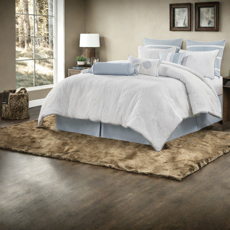 Luxurious Cotton Bedding Sets, Quilted Texture White Coastal Retreat