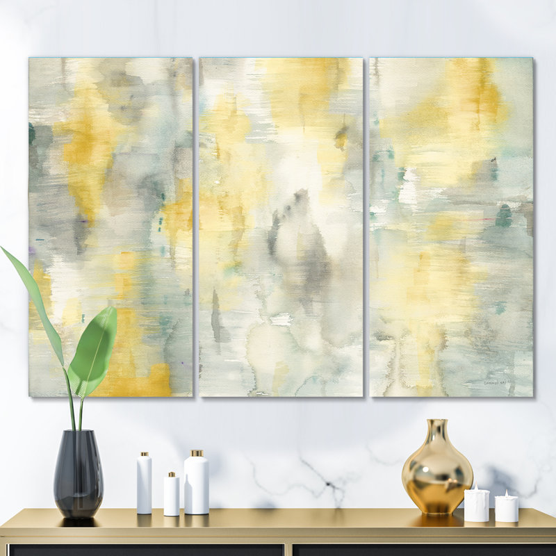 «Summer Shower», peinture à multiples images sur toile tendue, H 40 po x l 60 po x P 1 po