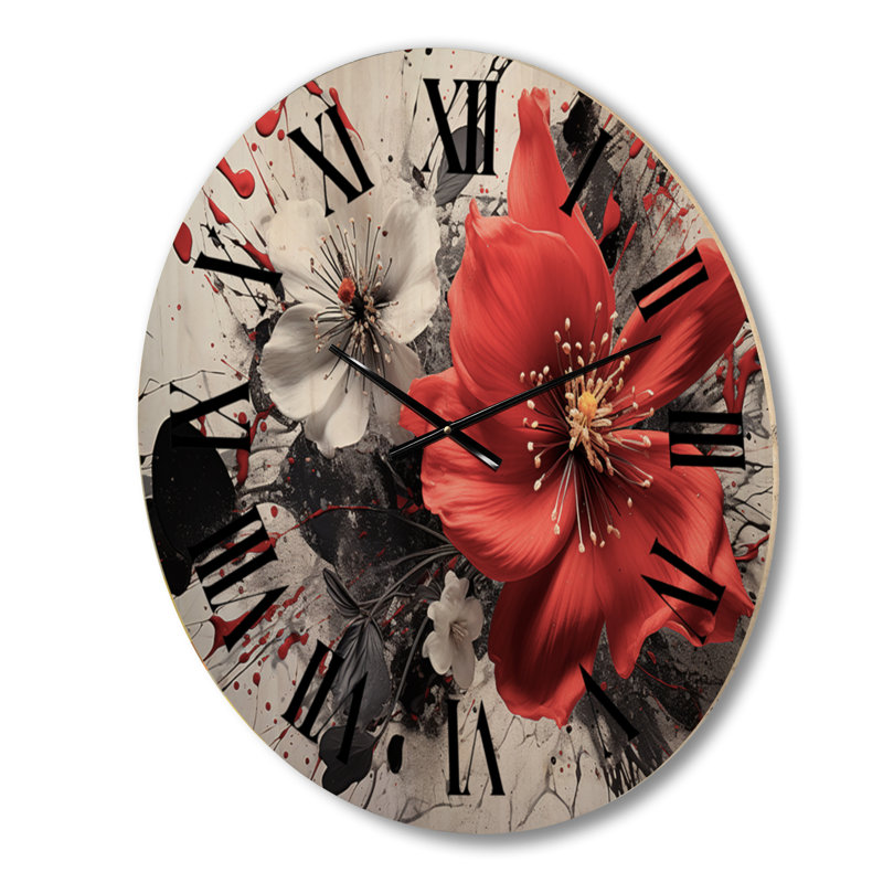 Horloge murale en bois massif Mauve, Petit