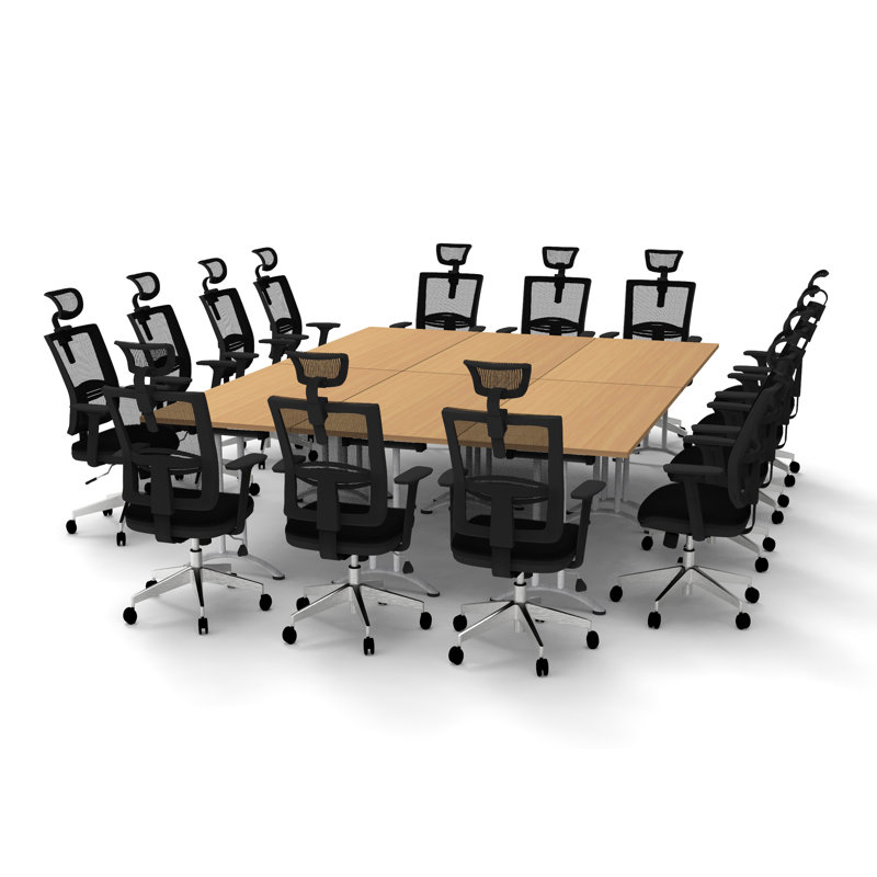 Albin 14 Person Conference Meeting Tables Complete, Natural