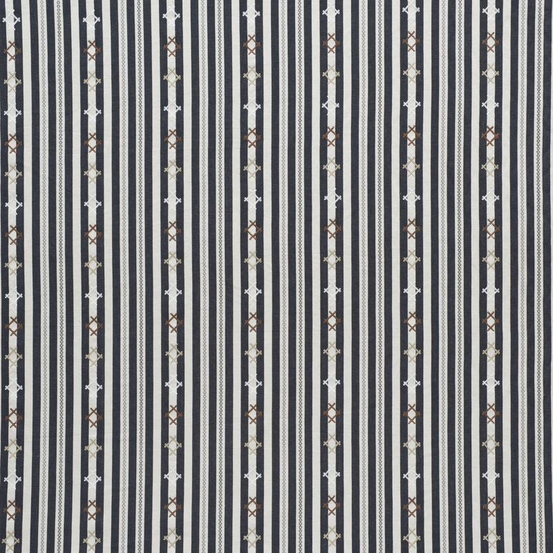 Tissu à rayures Rhodes, Noir