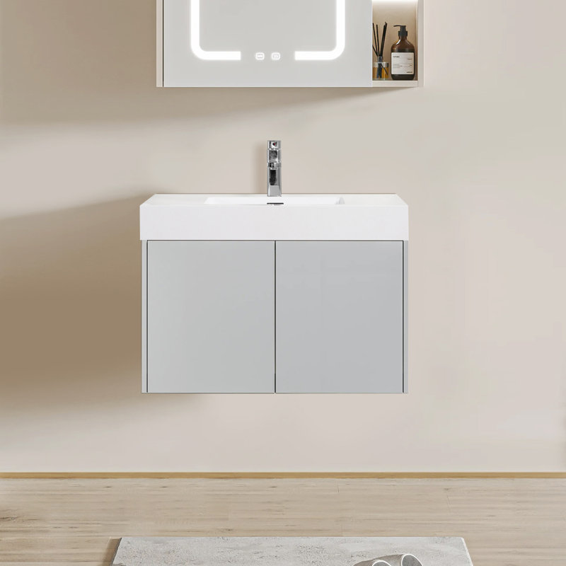 Integrated Solid Surface Basin WITHOUT Drain And Faucet, Glossy White Color