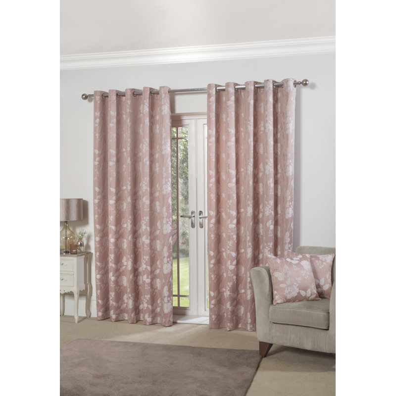 Leah Room Darkening Sliding Panel Pair, Pink, Width 228 x Drop 228cm