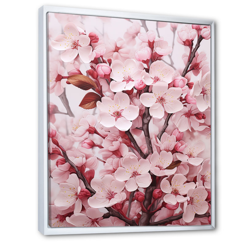 Bourgogne harmonie de fleurs I, Cadre flottant blanc, H 32 po x l 24 po x P 1 po