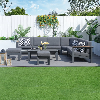 Caggiano 5 Piece Sectional Seating Group with Cushions