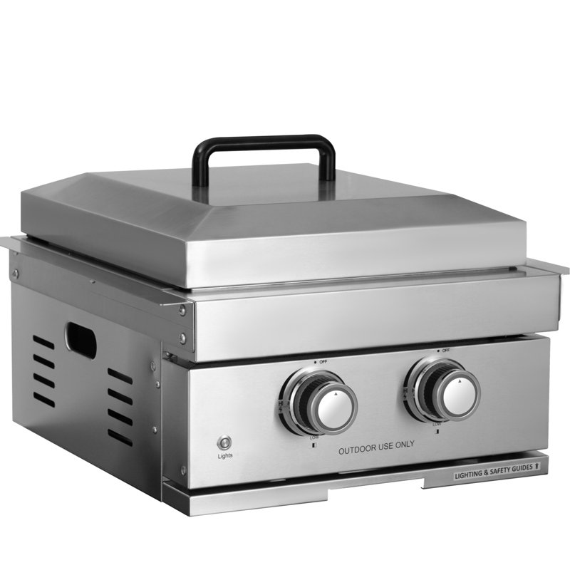 Gril extérieur 32 pouces intégré 60000 à quatre brûleurs, brûleur arrière infrarouge, tiroir de porte, glacière, outils de barbecue, éclairage halogène robuste, bac à graisse et tiroir de cuisine, outil,